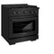 30 In. 4.2 Cu. Ft. Paramount Dual Fuel Range With 4 Burner Gas Cooktop And Electric Convection Oven In Black Stainless Steel