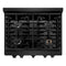 30 In. 4.2 Cu. Ft. Paramount Dual Fuel Range With 4 Burner Gas Cooktop And Electric Convection Oven In Black Stainless Steel