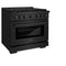 36 In. 5.2 Cu. Ft. Paramount Dual Fuel Range With 6 Burner Gas Cooktop And Electric Convection Oven In Black Stainless Steel