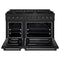 48 In. 6.7 Cu. Ft. Paramount Double Oven Dual Fuel Range With 8 Burner Gas Cooktop In Black Stainless Steel
