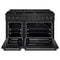 48 In. 6.7 Cu. Ft. Paramount Double Oven Dual Fuel Range With 8 Burner Gas Cooktop In Black Stainless Steel