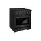 30 In. 4.2 Cu. Ft. Paramount Dual Fuel Range With Gas Cooktop And Electric Convection Oven In Black Stainless Steel With 4 Brass Burners