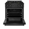 30 In. 4.2 Cu. Ft. Paramount Dual Fuel Range With Gas Cooktop And Electric Convection Oven In Black Stainless Steel With 4 Brass Burners