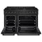 48 In. 6.7 Cu. Ft. Paramount Double Oven Dual Fuel Range In Black Stainless Steel With 8 Brass Burners