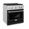 30 In. 4.2 Cu. Ft. Paramount Dual Fuel Range With 4 Burner Gas Cooktop And Electric Convection Oven In Stainless Steel With Black Matte Door