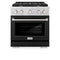 30 In. 4.2 Cu. Ft. Paramount Dual Fuel Range With 4 Burner Gas Cooktop And Electric Convection Oven In Stainless Steel With Black Matte Door