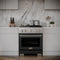 30 In. 4.2 Cu. Ft. Paramount Dual Fuel Range With 4 Burner Gas Cooktop And Electric Convection Oven In Stainless Steel With Black Matte Door