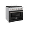 36 In. 5.2 Cu. Ft. Paramount Dual Fuel Range With 6 Burner Gas Cooktop And Electric Convection Oven In Stainless Steel With Black Matte Door