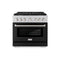 36 In. 5.2 Cu. Ft. Paramount Dual Fuel Range With 6 Burner Gas Cooktop And Electric Convection Oven In Stainless Steel With Black Matte Door