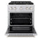 30 In. 4.2 Cu. Ft. Paramount Dual Fuel Range With Gas Cooktop And Electric Convection Oven In Stainless Steel With 4 Brass Burners