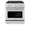 30 In. 4.2 Cu. Ft. Paramount Dual Fuel Range With Gas Cooktop And Electric Convection Oven In Stainless Steel With 4 Brass Burners