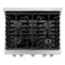 30 In. 4.2 Cu. Ft. Paramount Dual Fuel Range With Gas Cooktop And Electric Convection Oven In Stainless Steel With 4 Brass Burners