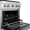 30 In. 4.2 Cu. Ft. Paramount Dual Fuel Range With Gas Cooktop And Electric Convection Oven In Stainless Steel With 4 Brass Burners