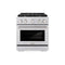 30 In. 4.2 Cu. Ft. Paramount Dual Fuel Range With Gas Cooktop And Electric Convection Oven In Stainless Steel With 4 Brass Burners