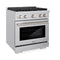 30 In. 4.2 Cu. Ft. Paramount Dual Fuel Range With Gas Cooktop And Electric Convection Oven In Stainless Steel With 4 Brass Burners