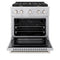 30 In. 4.2 Cu. Ft. Paramount Dual Fuel Range With Gas Cooktop And Electric Convection Oven In Stainless Steel With 4 Brass Burners