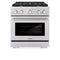 30 In. 4.2 Cu. Ft. Paramount Dual Fuel Range With Gas Cooktop And Electric Convection Oven In Stainless Steel With 4 Brass Burners