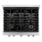 30 In. 4.2 Cu. Ft. Paramount Dual Fuel Range With Gas Cooktop And Electric Convection Oven In Stainless Steel With 4 Brass Burners