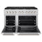 48 In. 6.7 Cu. Ft. Paramount Double Oven Dual Fuel Range In Stainless Steel With 8 Brass Burners