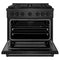 36 In. 5.2 Cu. Ft. Paramount Dual Fuel Range With Gas Cooktop And Electric Convection Oven In Black Satin Stainless Steel With 6 Brass Burners