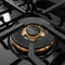 Autograph Edition 36 In. 5.2 Cu. Ft. Paramount Dual Fuel Range With 6 Burner Gas Cooktop And Electric Convection Oven In Black Satin Stainless Steel With Polished Gold Accents