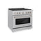 36 In. 5.2 Cu. Ft. Paramount Dual Fuel Range With 6 Burner Gas Cooktop And Electric Convection Oven In Satin Stainless Steel