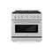 36 In. 5.2 Cu. Ft. Paramount Dual Fuel Range With 6 Burner Gas Cooktop And Electric Convection Oven In Satin Stainless Steel