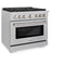 36 In. 5.2 Cu. Ft. Paramount Dual Fuel Range With 6 Burner Gas Cooktop And Electric Convection Oven In Satin Stainless Steel