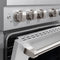 48 In. 6.7 Cu. Ft. Paramount Double Oven Dual Fuel Range With 8 Burner Gas Cooktop In Satin Stainless Steel
