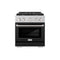 30 In. 4.2 Cu. Ft. Paramount Dual Fuel Range With 4 Burner Gas Cooktop And Electric Convection Oven In Satin Stainless Steel With Black Matte Door