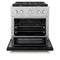 30 In. 4.2 Cu. Ft. Paramount Dual Fuel Range With 4 Burner Gas Cooktop And Electric Convection Oven In Satin Stainless Steel With Black Matte Door