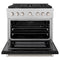 36 In. 5.2 Cu. Ft. Paramount Dual Fuel Range With 6 Burner Gas Cooktop And Electric Convection Oven In Satin Stainless Steel With Black Matte Door