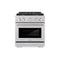 30 In. 4.2 Cu. Ft. Paramount Dual Fuel Range With Gas Cooktop And Electric Convection Oven In Satin Stainless Steel With 4 Brass Burners