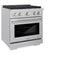 30 In. 4.2 Cu. Ft. Paramount Dual Fuel Range With Gas Cooktop And Electric Convection Oven In Satin Stainless Steel With 4 Brass Burners