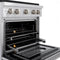 30 In. 4.2 Cu. Ft. Paramount Dual Fuel Range With Gas Cooktop And Electric Convection Oven In Satin Stainless Steel With 4 Brass Burners