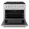 36 In. 5.2 Cu. Ft. Paramount Dual Fuel Range With Gas Cooktop And Electric Convection Oven In Satin Stainless Steel With 6 Brass Burners