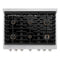 36 In. 5.2 Cu. Ft. Paramount Dual Fuel Range With Gas Cooktop And Electric Convection Oven In Satin Stainless Steel With 6 Brass Burners