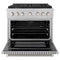36 In. 5.2 Cu. Ft. Paramount Dual Fuel Range With Gas Cooktop And Electric Convection Oven In Satin Stainless Steel With 6 Brass Burners