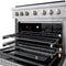 36 In. 5.2 Cu. Ft. Paramount Dual Fuel Range With Gas Cooktop And Electric Convection Oven In Satin Stainless Steel With 6 Brass Burners