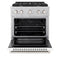 30 In. 4.2 Cu. Ft. Paramount Dual Fuel Range With 4 Burner Gas Cooktop And Electric Convection Oven In Satin Stainless Steel With White Matte Door