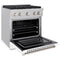 30 In. 4.2 Cu. Ft. Paramount Dual Fuel Range With 4 Burner Gas Cooktop And Electric Convection Oven In Satin Stainless Steel With White Matte Door