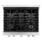 30 In. 4.2 Cu. Ft. Paramount Dual Fuel Range With 4 Burner Gas Cooktop And Electric Convection Oven In Satin Stainless Steel With White Matte Door