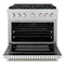 36 In. 5.2 Cu. Ft. Paramount Dual Fuel Range With 6 Burner Gas Cooktop And Electric Convection Oven In Satin Stainless Steel With White Matte Door
