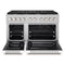48 In. 6.7 Cu. Ft. Paramount Double Oven Dual Fuel Range With 8 Burner Gas Cooktop In Satin Stainless Steel With White Matte Doors