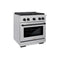 Autograph Edition 30 In. 4.2 Cu. Ft. Paramount Dual Fuel Range With 4 Burner Gas Cooktop And Electric Convection Oven In Satin Stainless Steel With Matte Black Accents