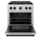 Autograph Edition 30 In. 4.2 Cu. Ft. Paramount Dual Fuel Range With 4 Burner Gas Cooktop And Electric Convection Oven In Satin Stainless Steel With Matte Black Accents
