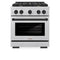 Autograph Edition 30 In. 4.2 Cu. Ft. Paramount Dual Fuel Range With 4 Burner Gas Cooktop And Electric Convection Oven In Satin Stainless Steel With Matte Black Accents