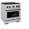 Autograph Edition 30 In. 4.2 Cu. Ft. Paramount Dual Fuel Range With 4 Burner Gas Cooktop And Electric Convection Oven In Satin Stainless Steel With Matte Black Accents