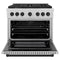 Autograph Edition 36 In. 5.2 Cu. Ft. Paramount Dual Fuel Range With 6 Burner Gas Cooktop And Electric Convection Oven In Satin Stainless Steel With Matte Black Accents