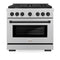 Autograph Edition 36 In. 5.2 Cu. Ft. Paramount Dual Fuel Range With 6 Burner Gas Cooktop And Electric Convection Oven In Satin Stainless Steel With Matte Black Accents
